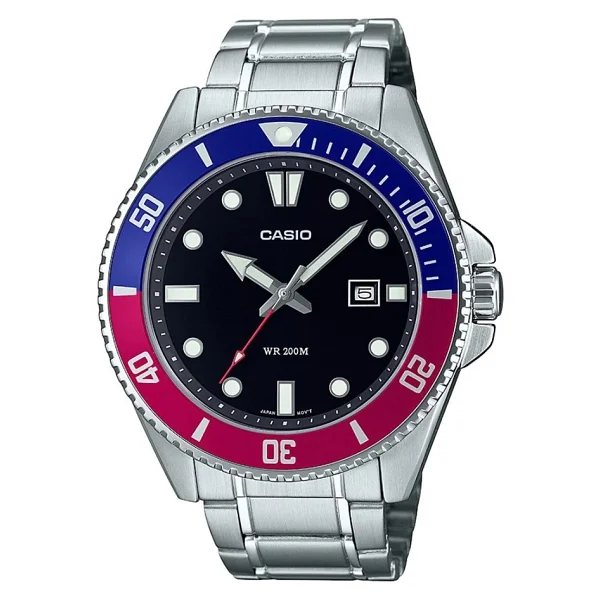 Casio Standart Mdv-107d-1a3vdf Mavi-Kırmızı Erkek Kol Saati - Görsel 2