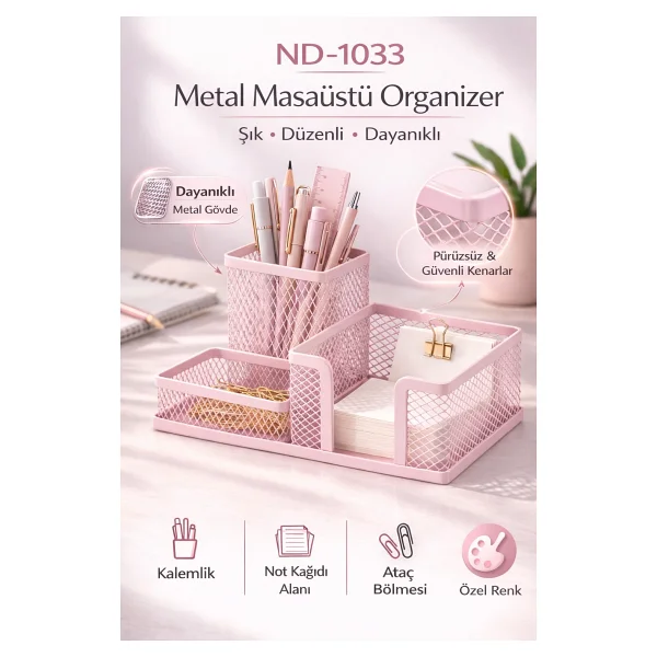 Need Nd-1033 Metal Mesh Masaüstü Organizer - Görsel 7
