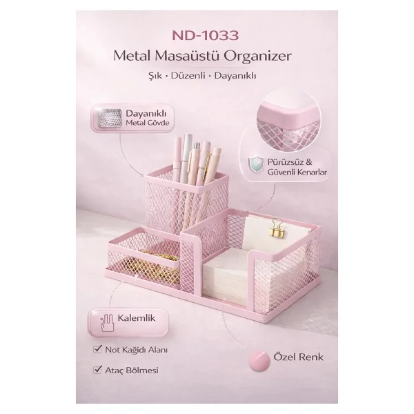 Need Nd-1033 Metal Mesh Masaüstü Organizer - Görsel 2