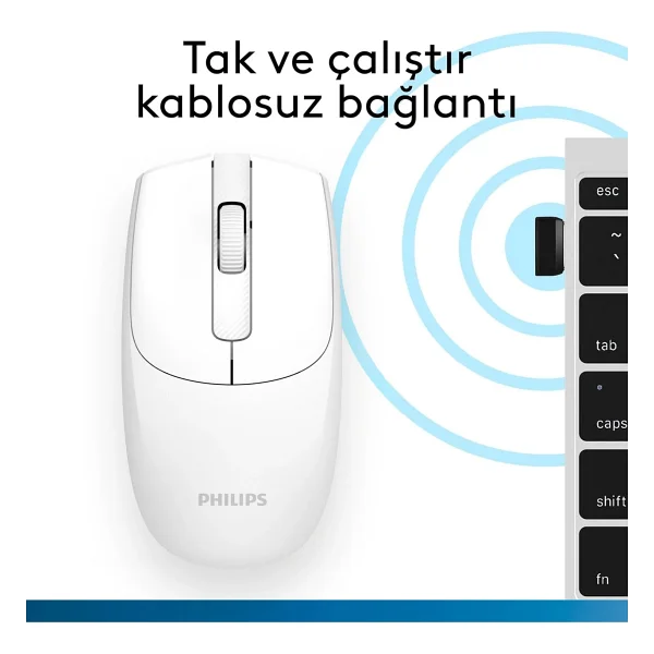 Philips Spk7398 Beyaz Sessiz Optik Kablosuz Mouse - Görsel 4