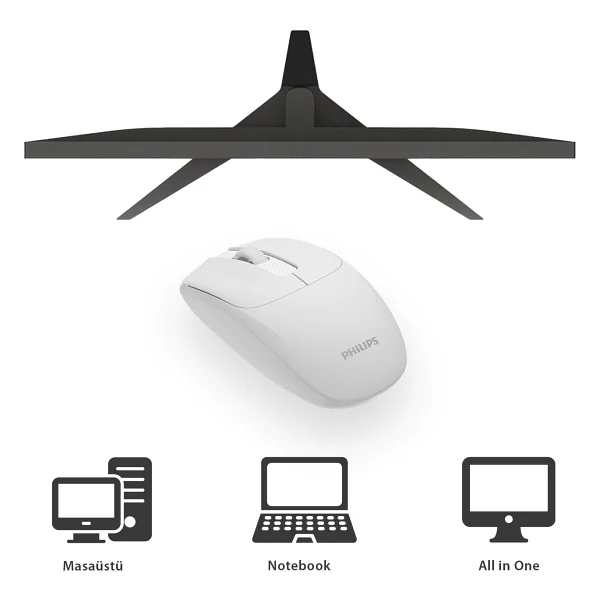 Philips Spk7398 Beyaz Sessiz Optik Kablosuz Mouse - Görsel 6