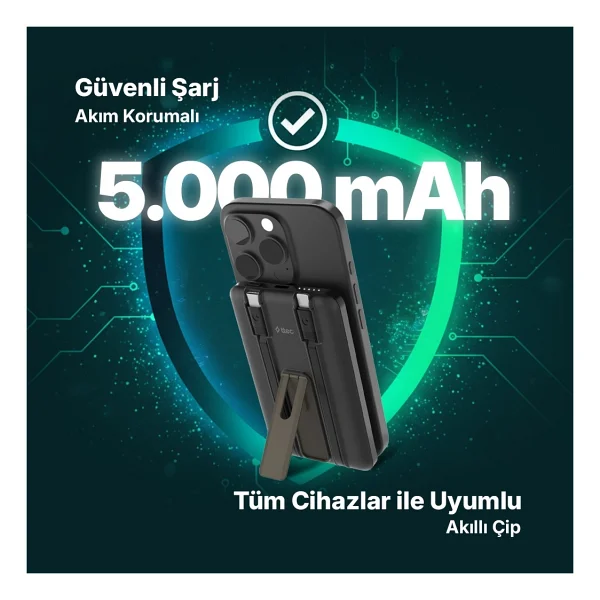Ttec Recharger M 2bb236 5000 mAh Hızlı Şarj Magsafe Powerbank - Görsel 9