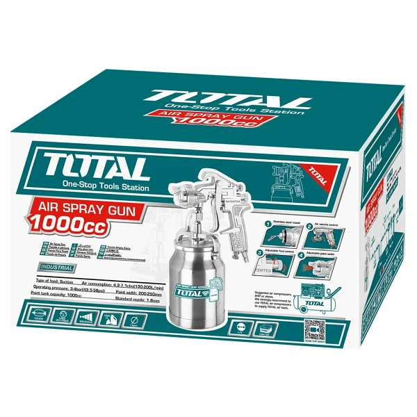 Total TAT11002 1.8mm 1000cc Havalı Boya Tabancası - Görsel 3