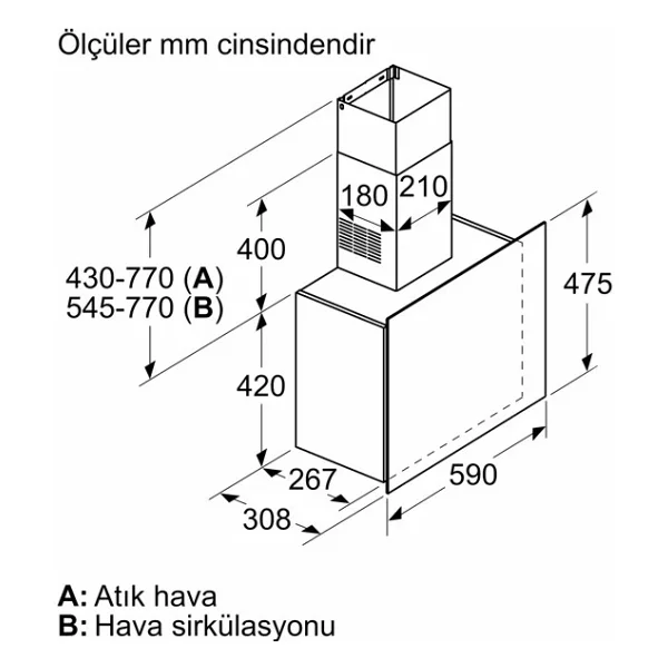 Bosch Dwf67ak20t Beyaz Duvar Tipi Davlumbaz - Görsel 9