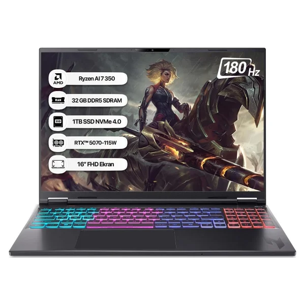 Acer An16s-61-R4nb Nh.Qxkey.002 Ryzen 7 AI 350 32 GB 1 TB SSD Rtx5070 16" Wqxga Gaming Laptop - Görsel 7