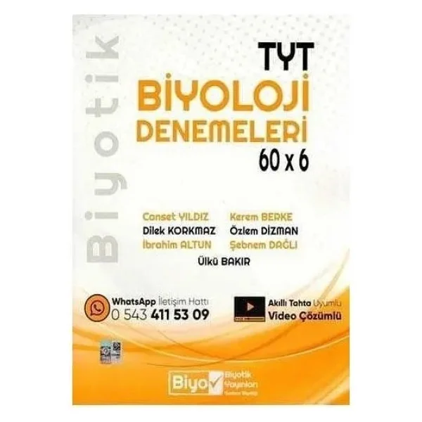 Biyotik Yayınları Tyt Biyoloji 60x6 Denemeleri - Görsel 3