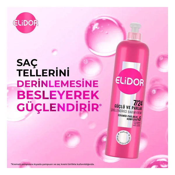 Elidor 7/24 Elektriklenme Önleyici Şekillendirici 240 Ml Saç Kremi - Görsel 4