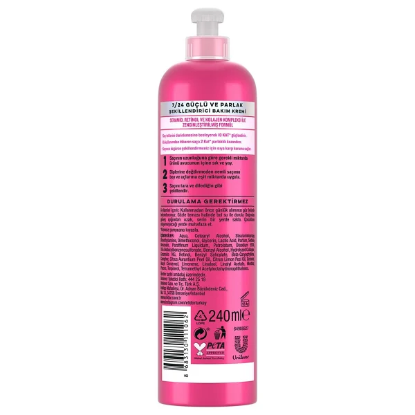 Elidor 7/24 Elektriklenme Önleyici Şekillendirici 240 Ml Saç Kremi - Görsel 10