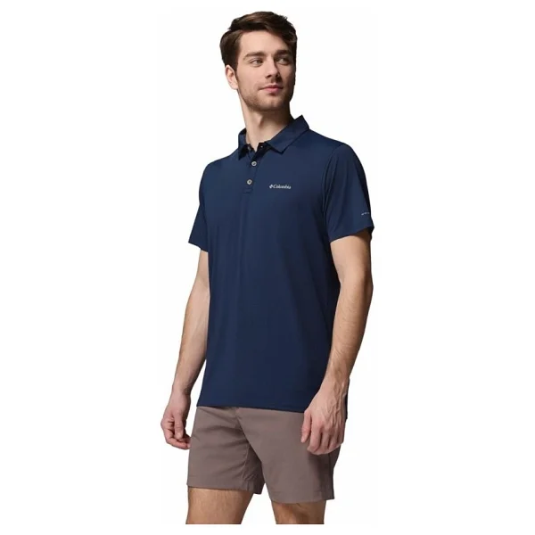 Columbia Tech Trail Utility Am1495-465 Lacivert Kısa Kollu Polo Yaka Erkek Tişört - Görsel 3