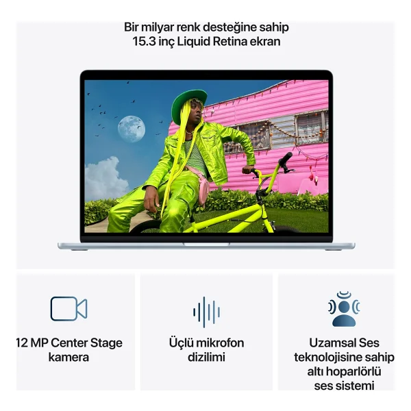 MacBook Air M5 16 GB 1 TB SSD 15.3" Mdvt4tu/A Gök Mavisi - Görsel 7