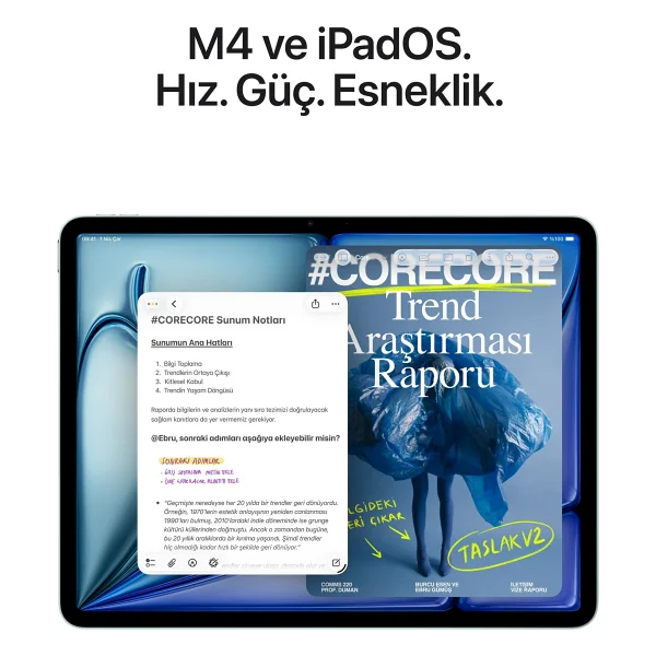iPad Air M4 Wi-Fi 128 GB 11" Mh314tu/A Mavi Tablet - Görsel 4