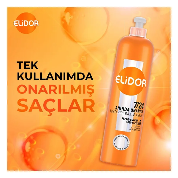 Elidor 7/24 Onarıcı Etki Şekillendirici 240 Ml Saç Kremi - Görsel 4
