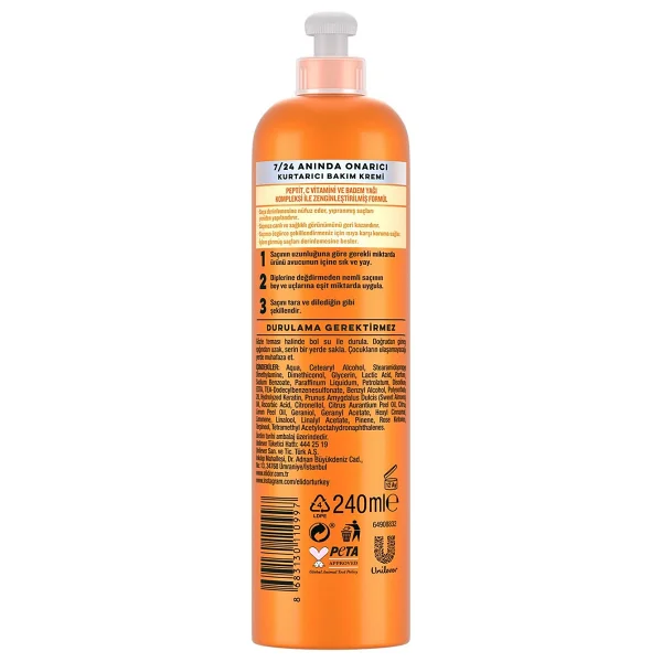 Elidor 7/24 Onarıcı Etki Şekillendirici 240 Ml Saç Kremi - Görsel 10