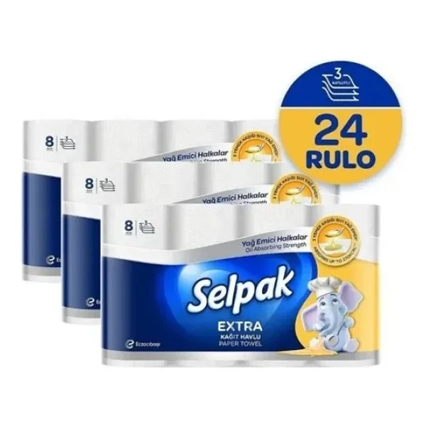 Selpak Extra Yağ Emici 8'li 4 Adet Kağıt Havlu - Görsel 6