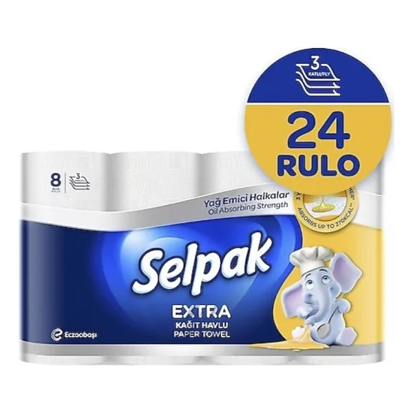 Selpak Extra Yağ Emici 8'li 4 Adet Kağıt Havlu - Görsel 7