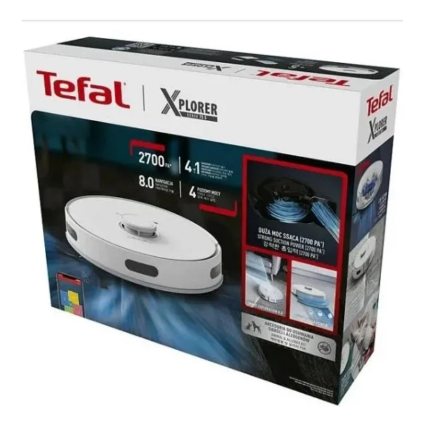Tefal RG8577 X-Plorer Serie 75 S Mop Özellikli Beyaz Akıllı Robot Süpürge - Görsel 6