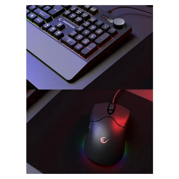 Rampage Jazzy V2 Km-9858 RGB Kablolu Oyuncu Klavye Mouse Seti - Görsel 9