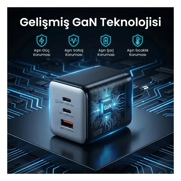 Bix Bx3p102g 100 W Hızlı Şarj Adaptörü - Görsel 6