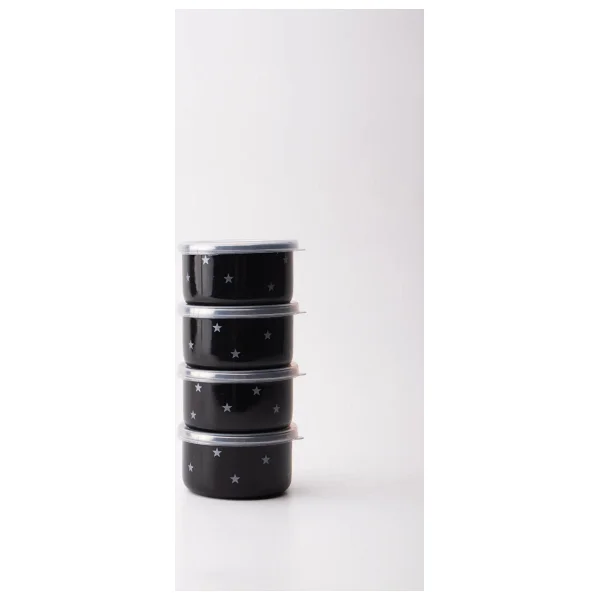 Emaylab Star Emaye 4'lü Kapaklı Kase Çerezlik, Kahvaltılık, Reçellik, Zeytinlik, Sunumluk Seti 8cm 200 Ml - Beyaz - Görsel 3