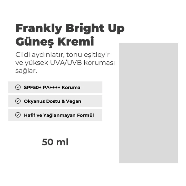 Frankly Bright Up Ton Eşitleyici Ve Aydınlatıcı 50 Ml 50 Faktör Pembe Güneş Kremi - Görsel 9