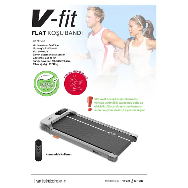 V-Fit Flat Koşu Bandı - Görsel 3