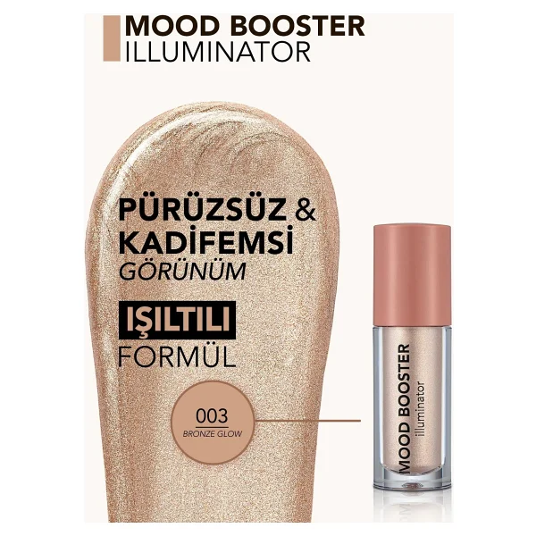 Flormar Mood Booster Hafif Yapılı & Kremsi Dokulu 003 Bronze Glow Likit Highlighter - Görsel 6