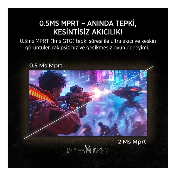 James Donkey Epic J60 27" 0.5 ms Full HD Pivot IPS 360 Hz Oyuncu Monitörü - Görsel 9
