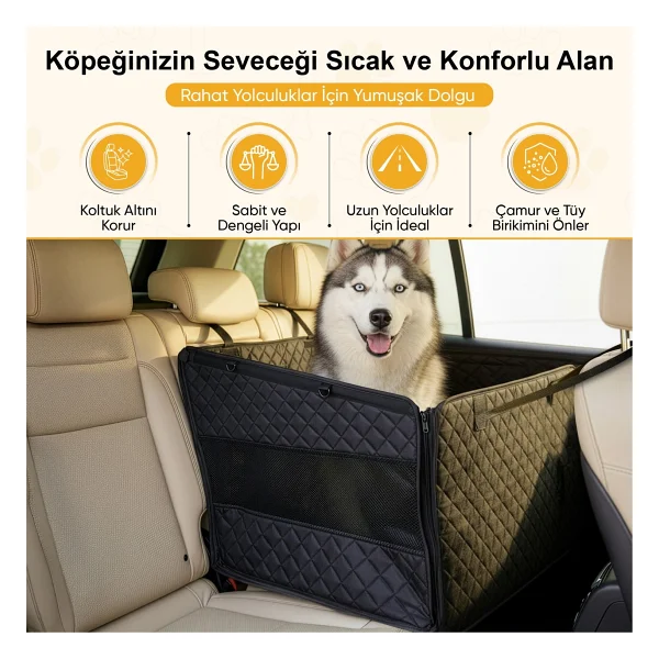 Haegs Büyük Ve Orta Köpekler Için Araba Köpek Hamağı, Evcil Hayvan Araç Içi Hamağı, Köpek Taşıma Çantası, Su Geçirmez Kumaş, Katlanabilir Evcil Hayvan Araba Koltuğu - Gri - Görsel 5