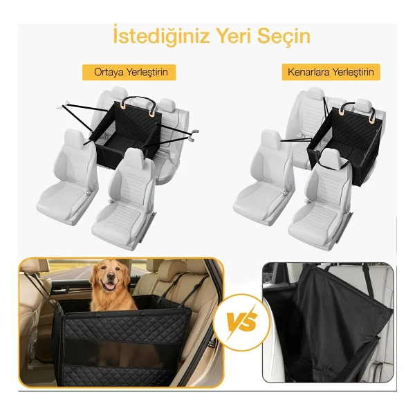 Haegs Büyük Ve Orta Köpekler Için Araba Köpek Hamağı, Evcil Hayvan Araç Içi Hamağı, Köpek Taşıma Çantası, Su Geçirmez Kumaş, Katlanabilir Evcil Hayvan Araba Koltuğu - Gri - Görsel 7