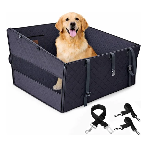 Haegs Büyük Ve Orta Köpekler Için Araba Köpek Hamağı, Evcil Hayvan Araç Içi Hamağı, Köpek Taşıma Çantası, Su Geçirmez Kumaş, Katlanabilir Evcil Hayvan Araba Koltuğu - Gri - Görsel 9