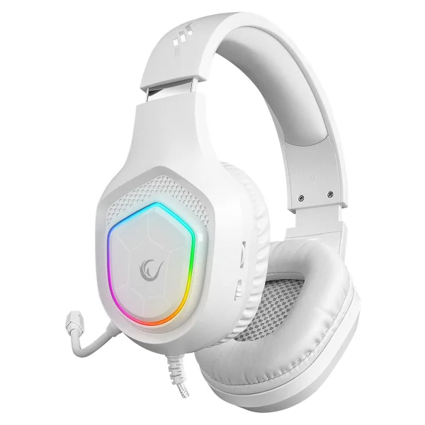 Rampage Vector Rm-K90 Beyaz RGB USB Kablolu Kulak Üstü Oyuncu Kulaklığı - Görsel 4