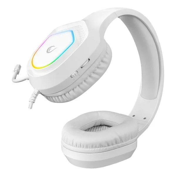 Rampage Vector Rm-K90 Beyaz RGB USB Kablolu Kulak Üstü Oyuncu Kulaklığı - Görsel 6