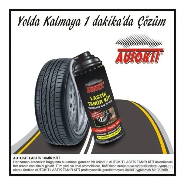 Autokit Lastik Tamir Kiti Autokit Araç Araba Lastik Bakım Tamir Spreyi - Görsel 7