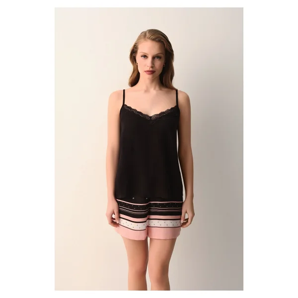 Suwen Monogram Atlet Şort Pijama Takımı - Görsel 6