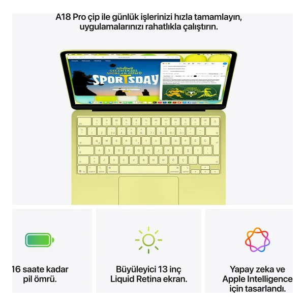 MacBook Neo 8 GB 256 GB SSD 13" Mhfh4tu/A Pastel Pembe - Görsel 9