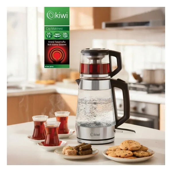Kiwi KTM 2914 2200 W Cam Çay Makinesi - Görsel 3