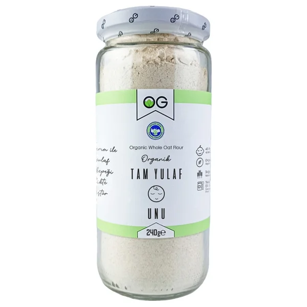 Og Natural Og Organik Tam Yulaf Unu 240 Gr Ek Gıda Tahıllı Bebekler İçin Doğal Besin - Hediyesiz - Görsel 2