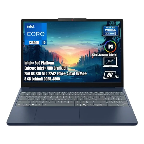 Lenovo Ideapad Slim 3 15ırh10 83k10062tr İ5-13420h 8 GB 256 GB SSD UHD Graphics 15.3" Wuxga Notebook - Görsel 2