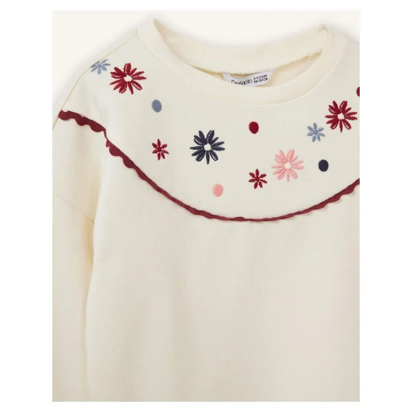 Defacto Oversize Nakışlı Sweatshırt Kız Bebek G8156a526sp - Ekru-Er99 - 4 - 5 Yaş - Görsel 2