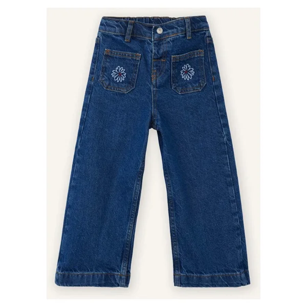 Defacto Wıde Leg Nakışlı Jean Pantolon Kız Bebek - Görsel 4