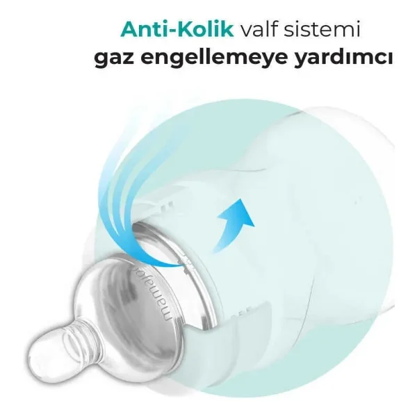 Mamajoo Antikolik Biberon Emziği Seti 0 Ay+ Yavaş Akışlı, İkili - Saklama Kabı Hediyeli - 0+ Ay - Görsel 3