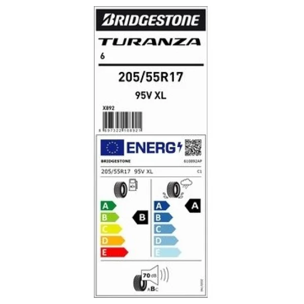 Bridgestone Turanza 6 205/55 R17 95v XL Yaz Lastiği - 2026 - Görsel 2
