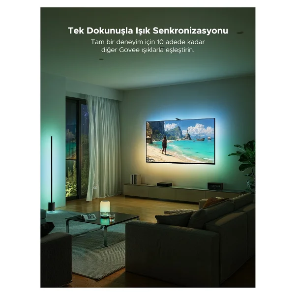 Govee 3s Pro TV Arkası LED Şerit Ambiyans Aydınlatma, TV Renk Senkronizasyonu 55-65 Inç Tv'ler İle Uyumludur - Argb - 55 X 63 Cm - Görsel 8