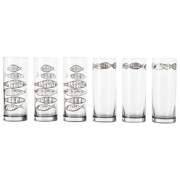 Mudo Home Gold Fısh Rakı Bardağı Seti 6lı -200ml - Görsel 3