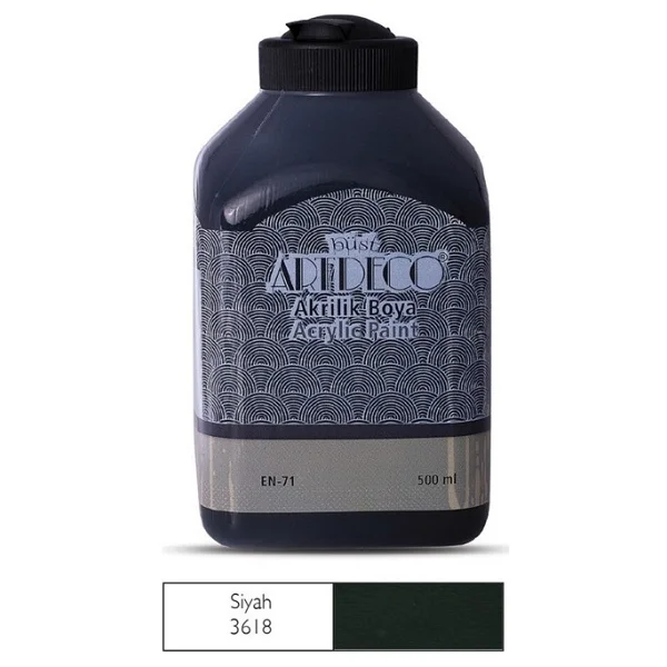 Artdeco 500 Ml 3618 Siyah Akrilik Boya - Görsel 2