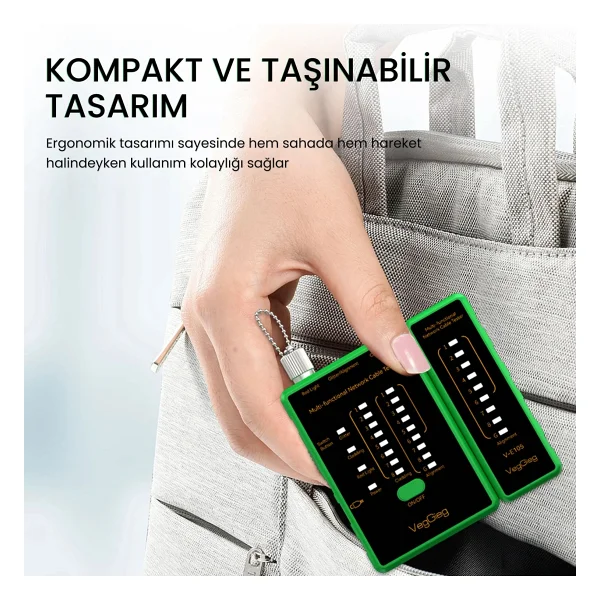 Veggieg Multi Fonksiyonel Fiber Optik Rj45 Network Ethernet Ağ Kablo Test Cihazı - Görsel 8