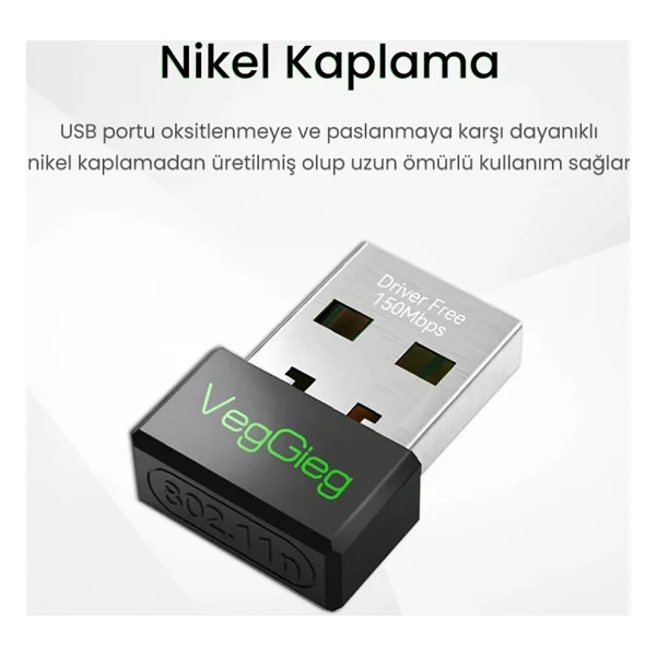 Veggieg K150m 150 Mbps Kablosuz Ağ Adaptörü - Görsel 5