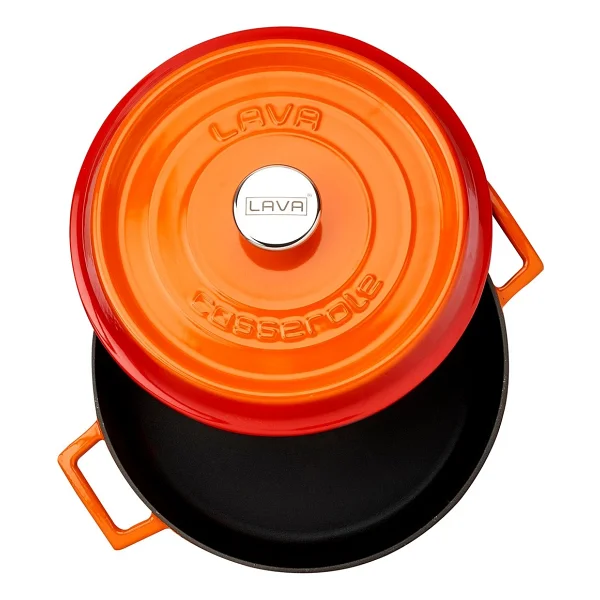 Lava Trendy Turuncu 28 Cm Yayvan Döküm Tencere - Görsel 7
