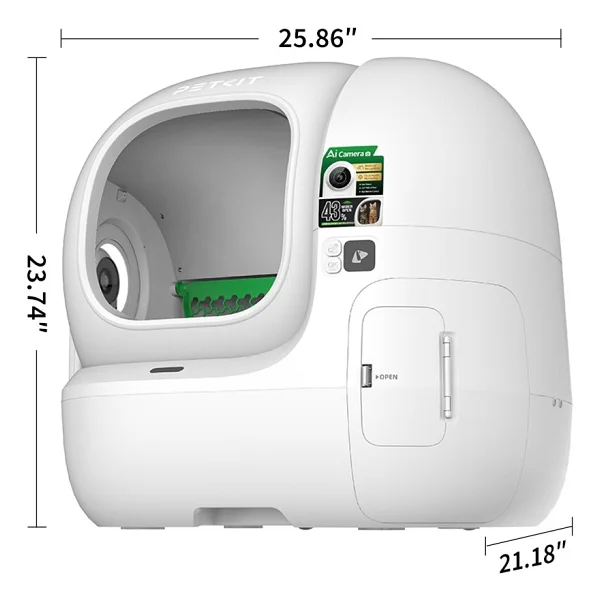 Petkit Purobot Max Pro 2 Akıllı Kedi Tuvaleti (Petkit Türkiye Garantili) - Beyaz - Görsel 8