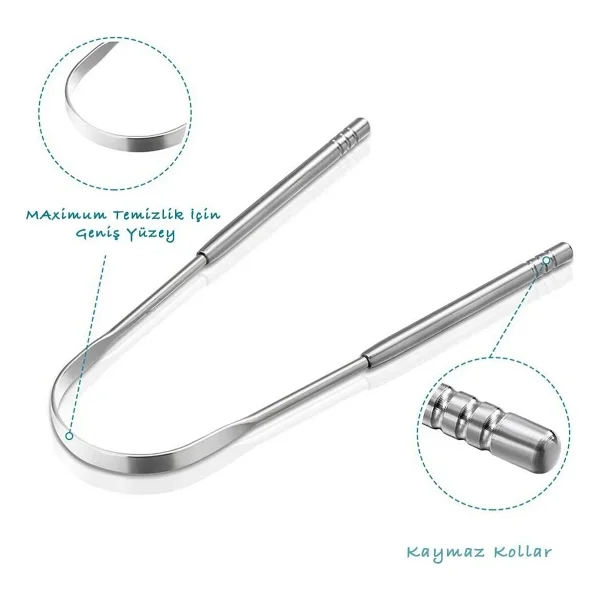 Soillium Ağız Kokusu Önleyici Universal Metal Dil Temizleyici Yoga Ayurveda Dil Temizleme Çubuğu 1 Adet - Görsel 3